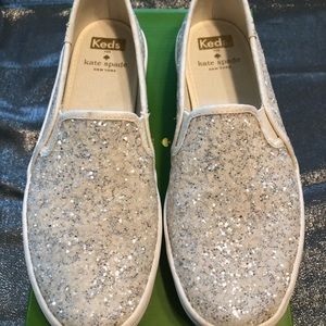 Kate Spade Keds wedding glitter  cream sneakers